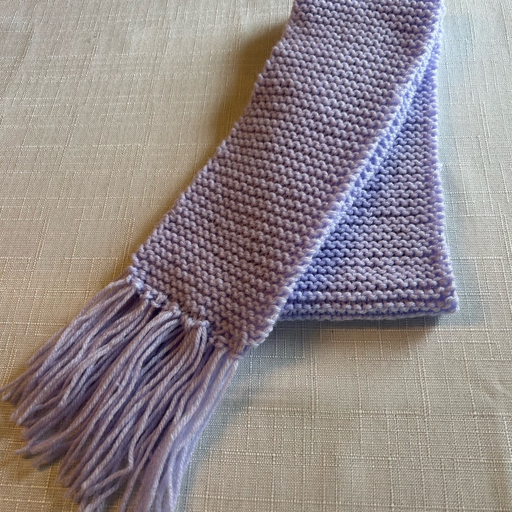 Hand knit Lavender Scarf